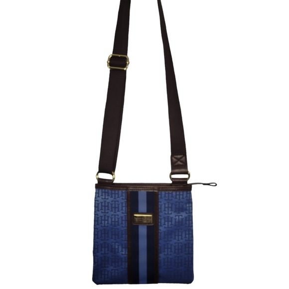Tommy Hilfiger Handbags - Tommy Hilfiger cross body bag blue with brown strap